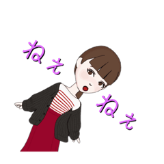 [LINEスタンプ] ポニーテールの女の子(LINEアバターver.)