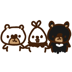 [LINEスタンプ] クマとウサギ - 日産の生活【左手塗装】