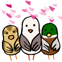 [LINEスタンプ] 春ものんびりゆるかもめ