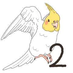 [LINEスタンプ] オカメインコさん。(ホワイト)2