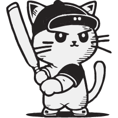 [LINEスタンプ] 野球ねこ（応援用）