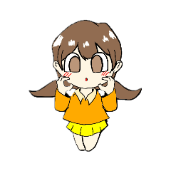 [LINEスタンプ] おれんじの女の子すたんぷ