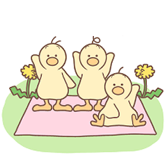 [LINEスタンプ] ひよこの3兄弟 -春-