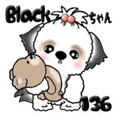 [LINEスタンプ] シーズー犬 136『black ＆ white』の画像（メイン）