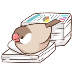 [LINEスタンプ] 社会人のためのふくふく文鳥