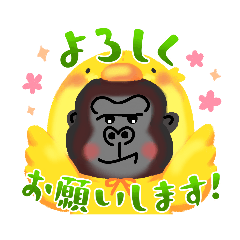 [LINEスタンプ] ゴリラくんのポップな挨拶スタンプ