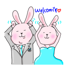 [LINEスタンプ] うさ男とうさ子の幸せパラダイス