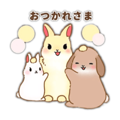 [LINEスタンプ] ほんわかうさぎ3きょうだい〜日常の一言〜