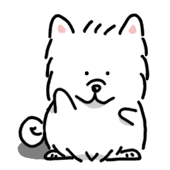 [LINEスタンプ] 【修正版】白いフワフワ犬スタンプ