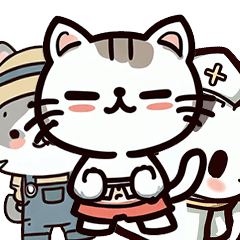 [LINEスタンプ] 働きが好きな猫