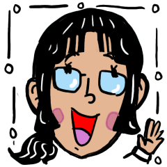 [LINEスタンプ] 眼鏡ポニーテール2レトロ