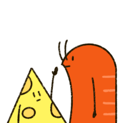 [LINEスタンプ] おいしくなさそうなえびとチーズ