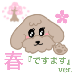 [LINEスタンプ] 【丁寧】トイプードルブラウン春のスタンプ