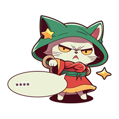 [LINEスタンプ] 緑の帽子の魔法猫