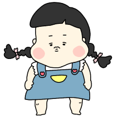 [LINEスタンプ] おさげのもちこちゃん