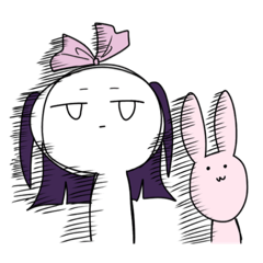 [LINEスタンプ] ハーフツイン女子と尻尾のないうさぎ