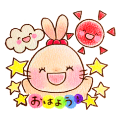 [LINEスタンプ] うさぎのりぼんちゃんやさしいきもち