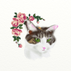 [LINEスタンプ] 三毛猫ミカたんお花シリーズ