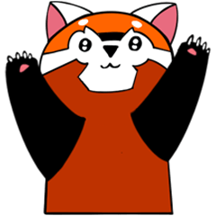 [LINEスタンプ] 指人形レッサーパンダ