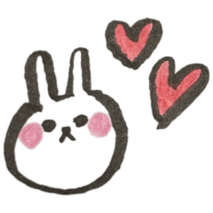 [LINEスタンプ] 使えるシンプル手書きスタンプうさぎ