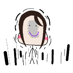 [LINEスタンプ] 丸顔赤面症、常夏の日常
