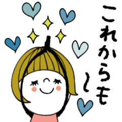 [LINEスタンプ] mottoの大人ぱっつんボブ♡♡♡