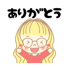 [LINEスタンプ] めがね女子♡ゆるウェーブロング♡パステル