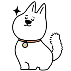 [LINEスタンプ] 白い ,Jindo dagイ•ソル