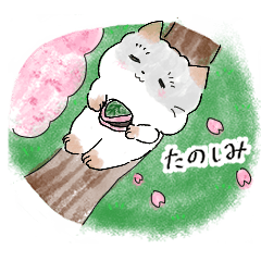 [LINEスタンプ] ふとまるねこの春