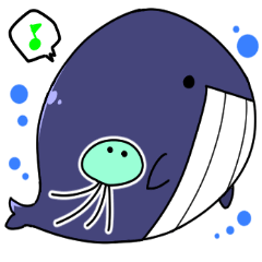 [LINEスタンプ] クジラのくじじとクラゲのぜりぃ