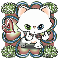 [LINEスタンプ] モチッ♡とプニッ♡と元気な白ネコさんの画像（メイン）
