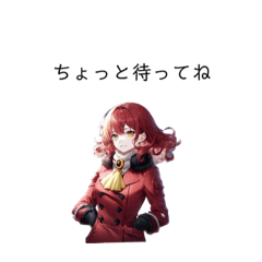 [LINEスタンプ] 赤髪コートウーマン