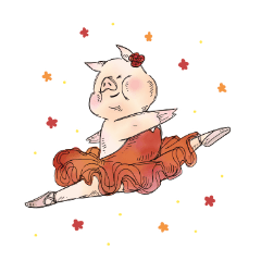 [LINEスタンプ] BIG PIG BALLERINA！