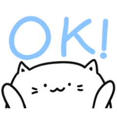 [LINEスタンプ] しろねこスタンプ【でか文字＆挨拶ver】