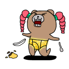 [LINEスタンプ] プレミアム癖髪ベア(金ピカぷりん編)