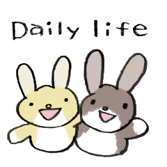 [LINEスタンプ] 黄ウサ茶ウサの日常生活