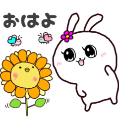 [LINEスタンプ] うさこ♡  毎日使える♪ あいさつスタンプ