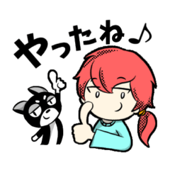 [LINEスタンプ] いつでも使える！Girl ＆ 愛犬クロ