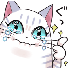 [LINEスタンプ] 日常使い☆青目にゃんこ