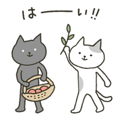 [LINEスタンプ] ねこの暮らし（白＆黒）