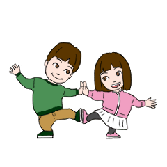 [LINEスタンプ] なかよし二人組（男のコと女のコ）