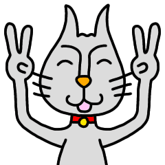 [LINEスタンプ] 動く！グレーのねこさん