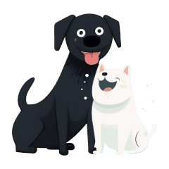 [LINEスタンプ] ハッピーハッピー白と黒い犬