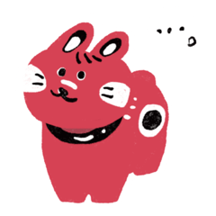 [LINEスタンプ] あまりしゃべらない赤べこのうさぎ