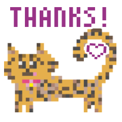 [LINEスタンプ] ゆるやまねこのドット絵風英語スタンプ