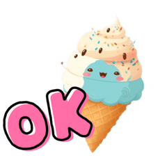 [LINEスタンプ] A ICE CREAM