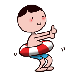 [LINEスタンプ] 浮き輪男