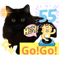 [LINEスタンプ] 黒猫 ルナ院長55にゃんめの画像（メイン）