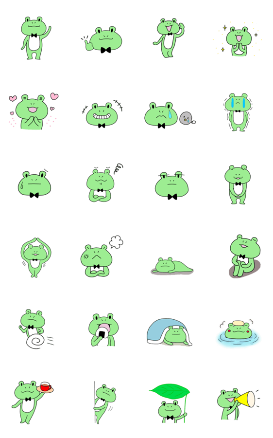 カエルさん(文字無しスタンプ①)のスタンプ詳細
