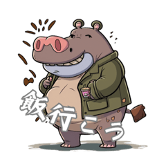 [LINEスタンプ] カバ家族の日常の言葉